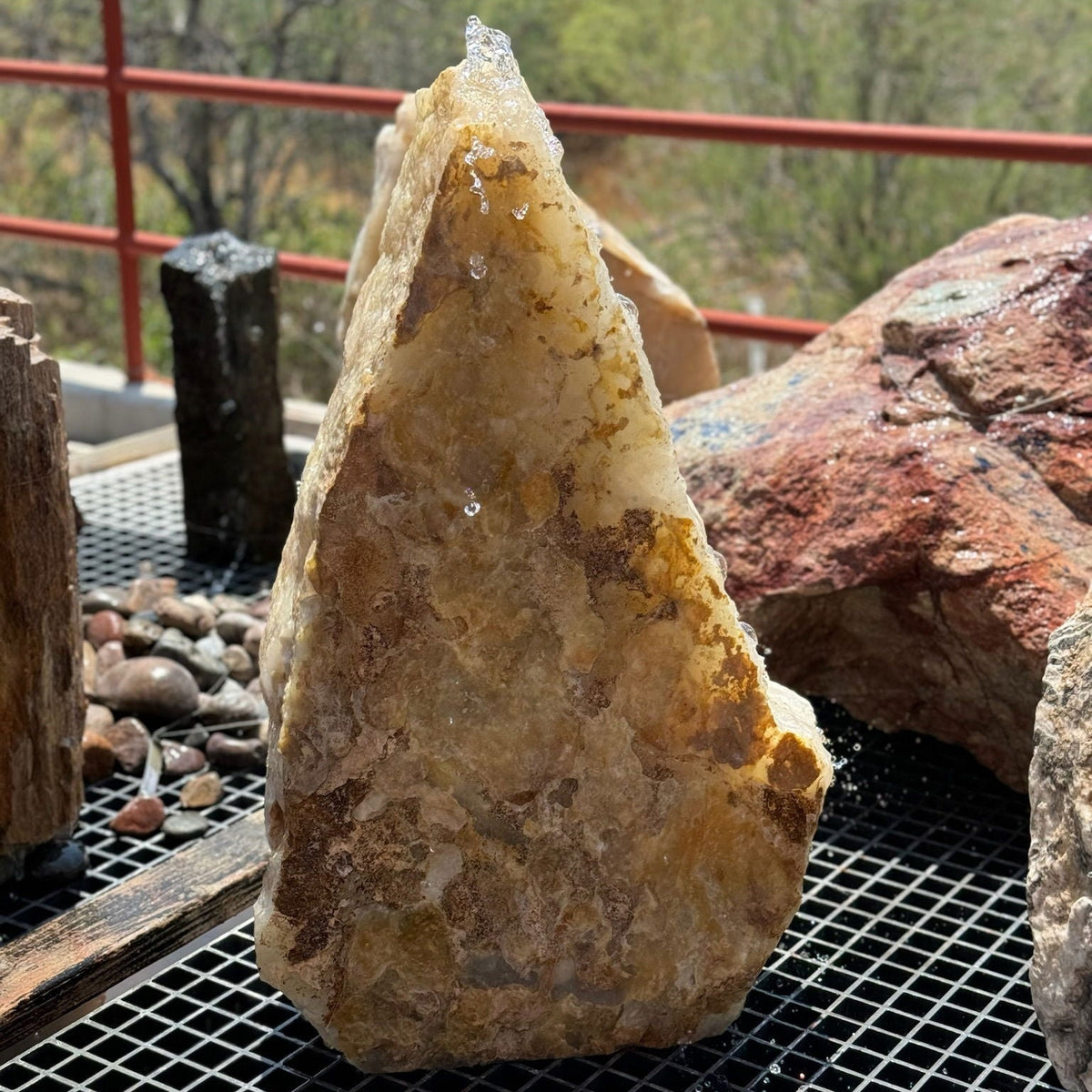 Rare Earth Gallery Ice White Onyx Fountain