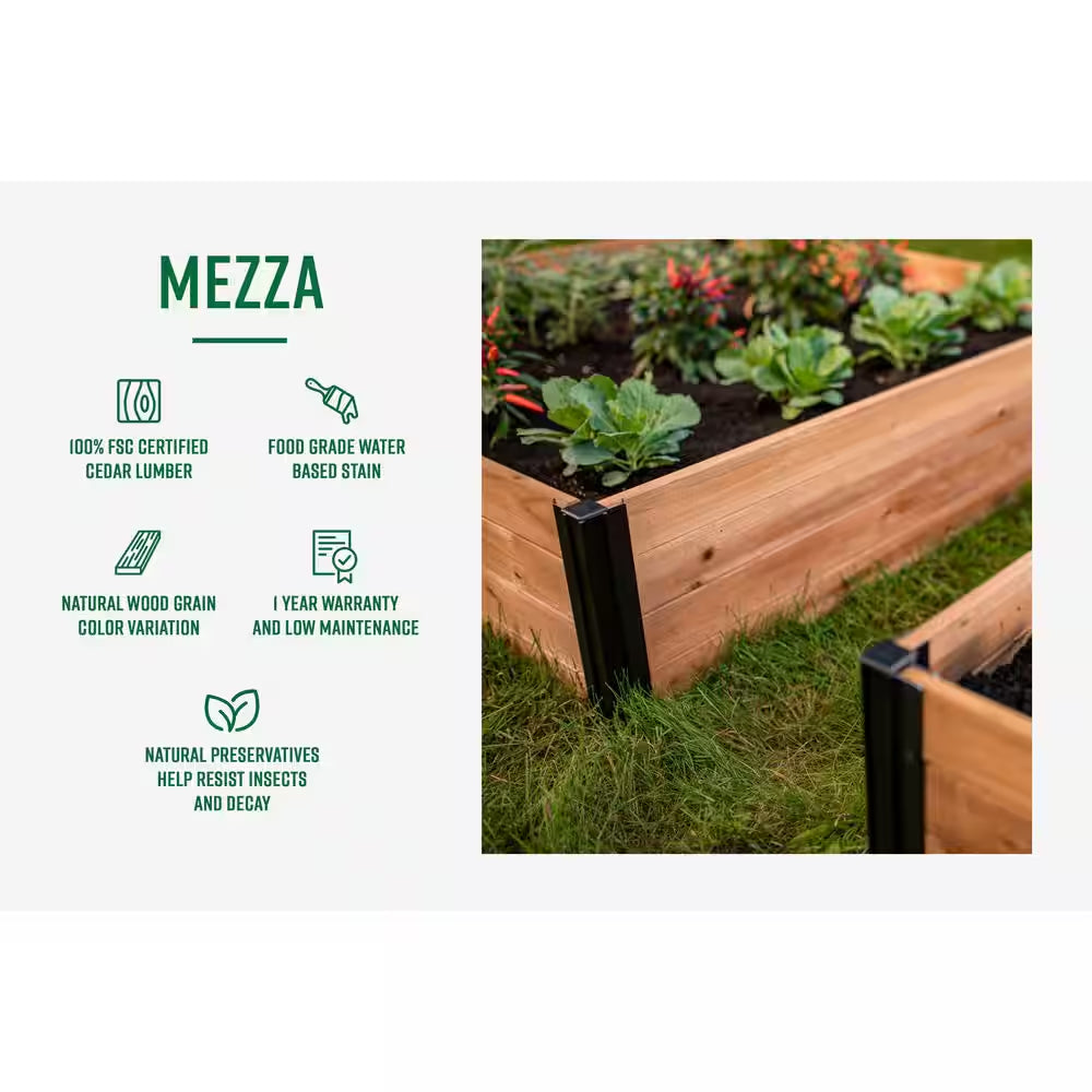 Vita Mezza 39"L X 16"W X 19"H Small Cedar Parklette Planter, Golden Brown, VT17715