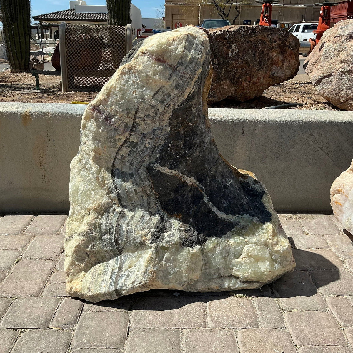 Rare Earth Gallery Green Talan Onyx Mountain Boulder Fountain