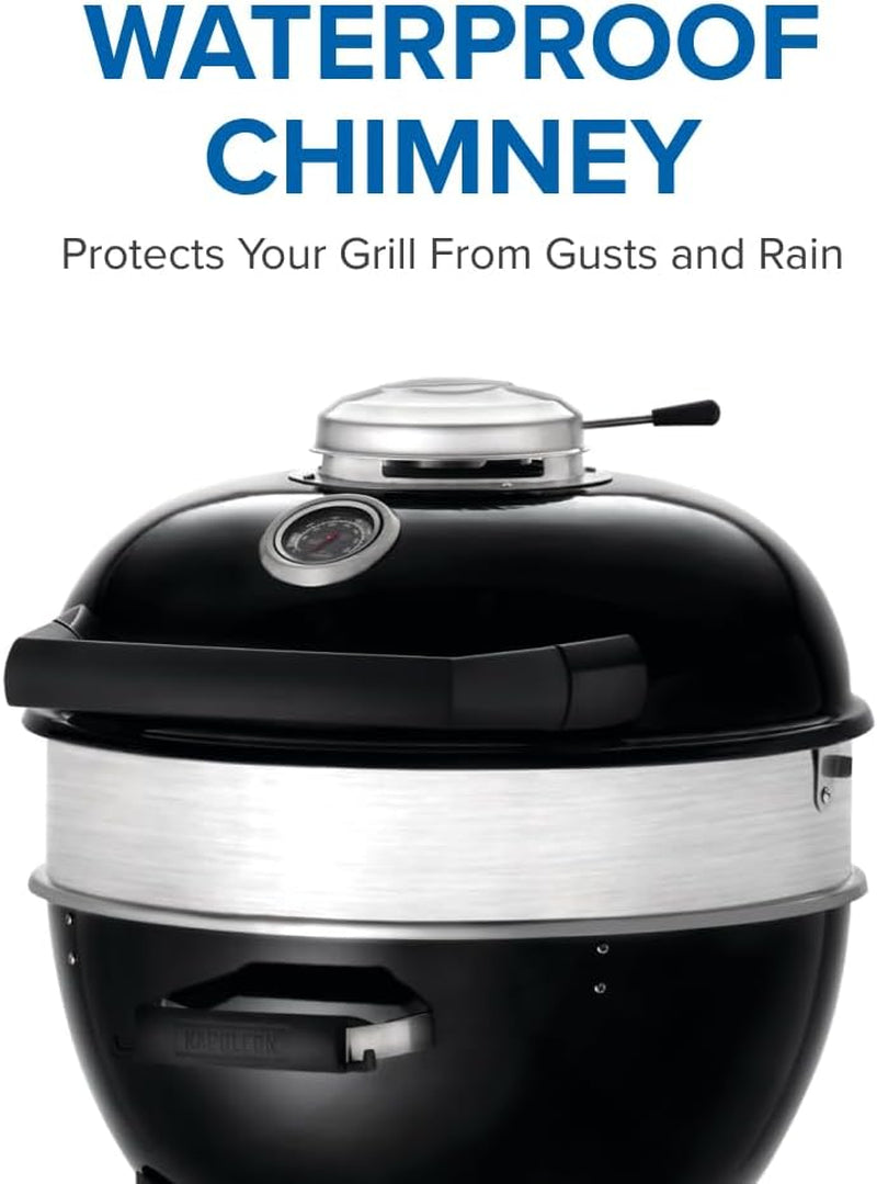 PRO22 Professional Charcoal Kettle Grill, Black, Porcelain-Enameled Lid and Bowl, Chrome-Plated Cooking Grid