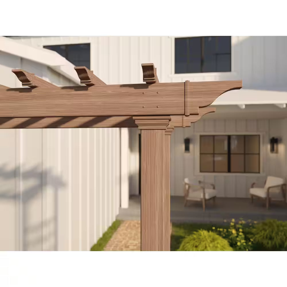 57"L X 24"W X 88"H Carolina Embossed Vinyl Arbor, Brown, VA84070