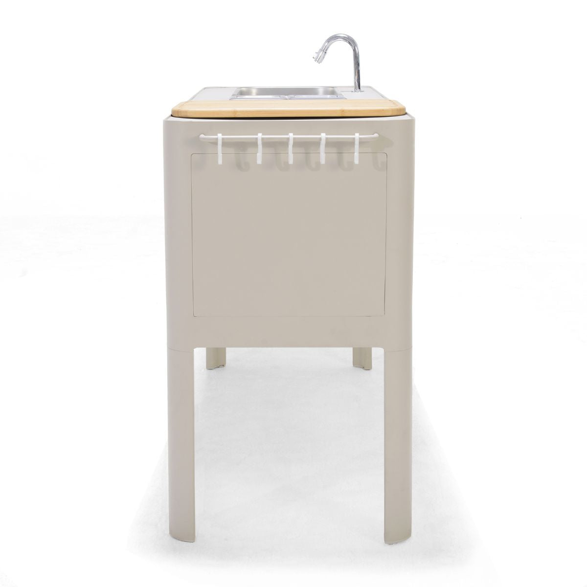 LifestyleGarden Portals Light Outdoor Kitchen with FSC Teak & Stainless Steel Sink