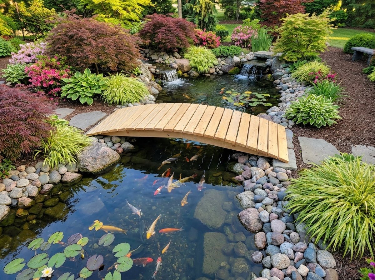 Cedar Creek 8-Ft White Cedar Garden Bridge