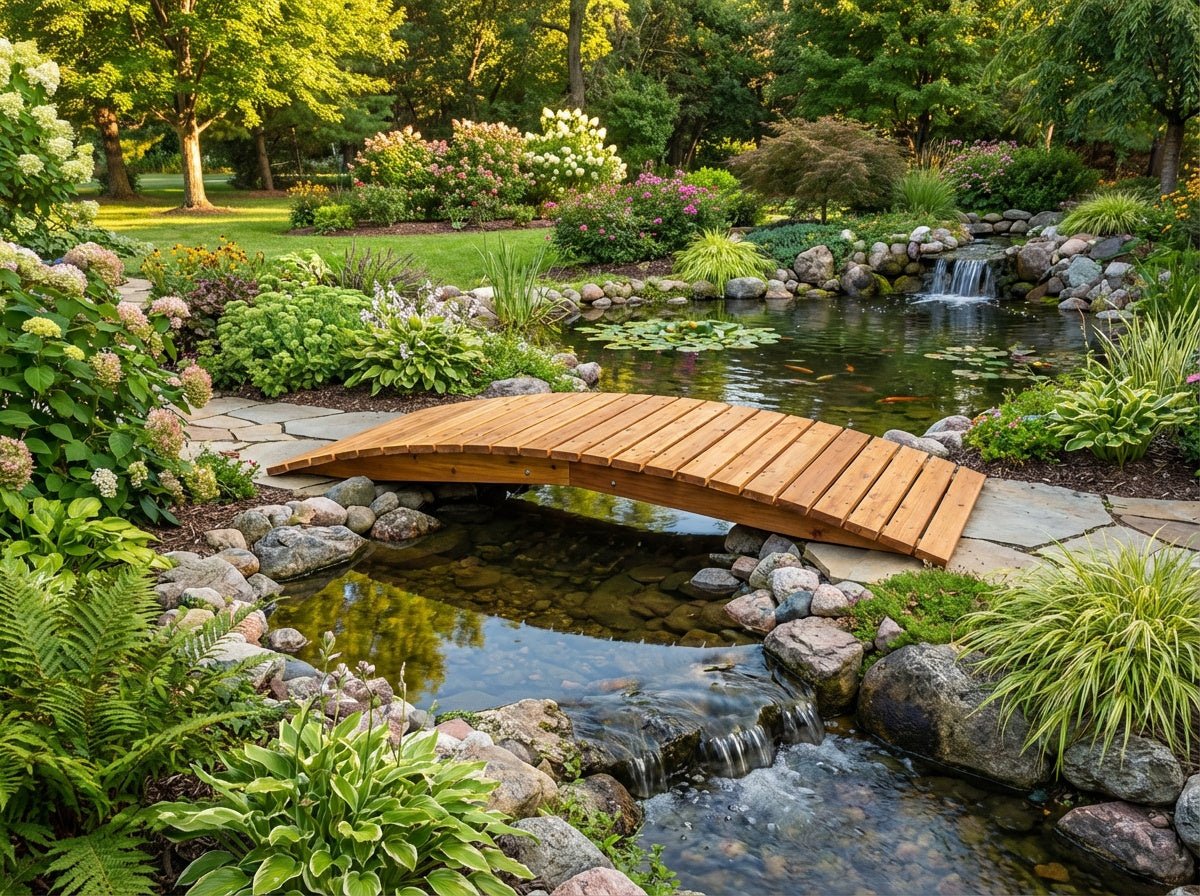 Cedar Creek 8-Ft White Cedar Garden Bridge
