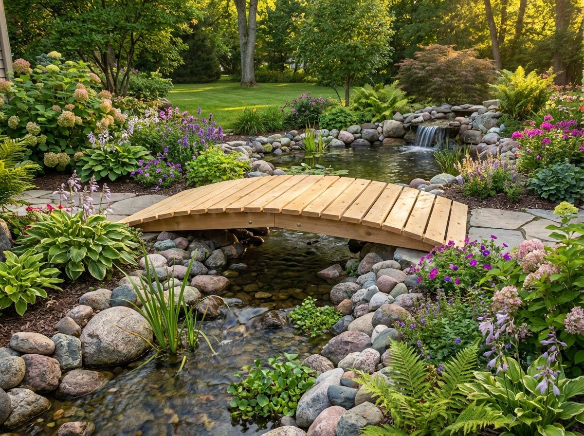 Cedar Creek 8-Ft White Cedar Garden Bridge