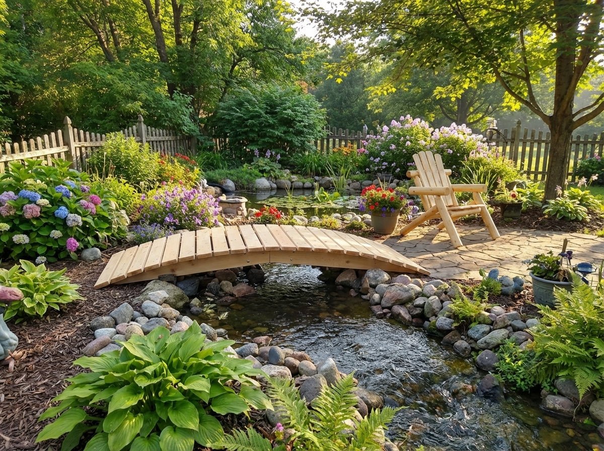 Cedar Creek 8-Ft White Cedar Garden Bridge