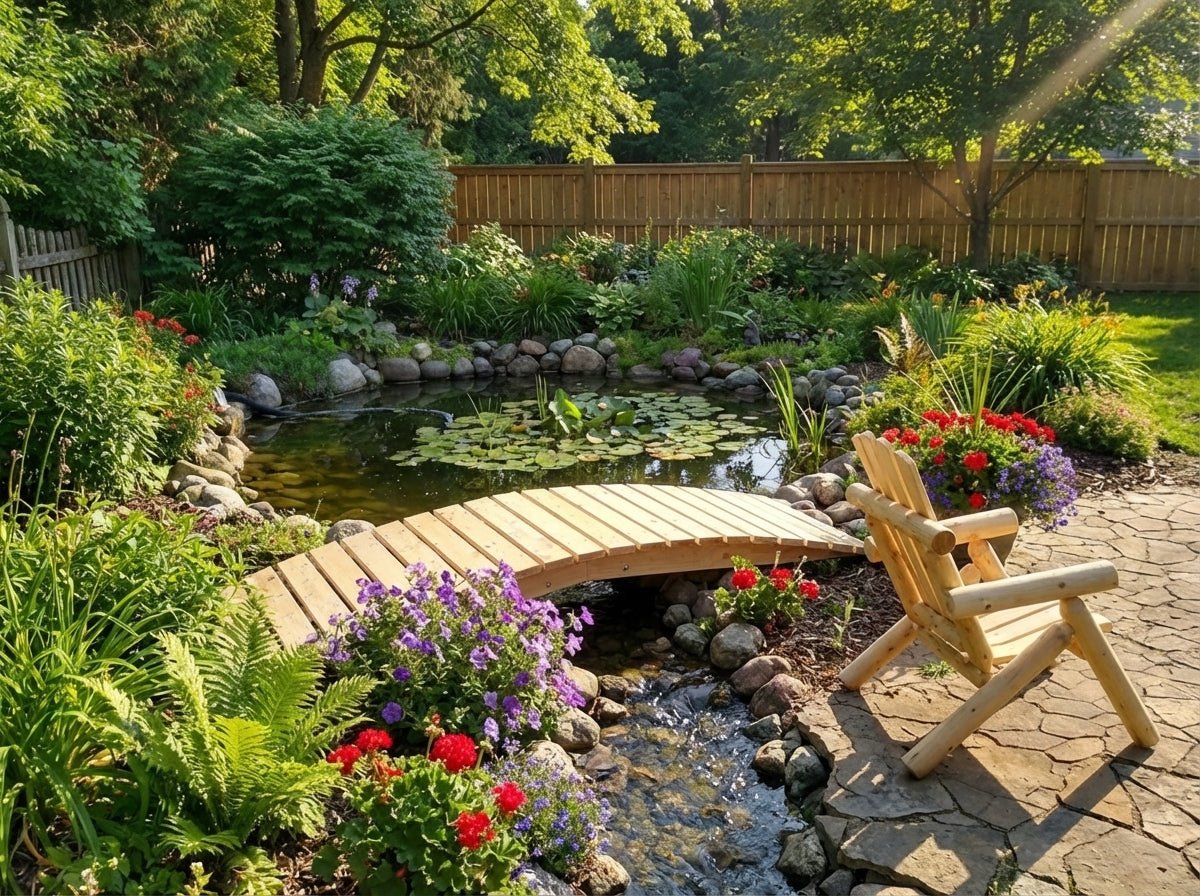 Cedar Creek 8-Ft White Cedar Garden Bridge