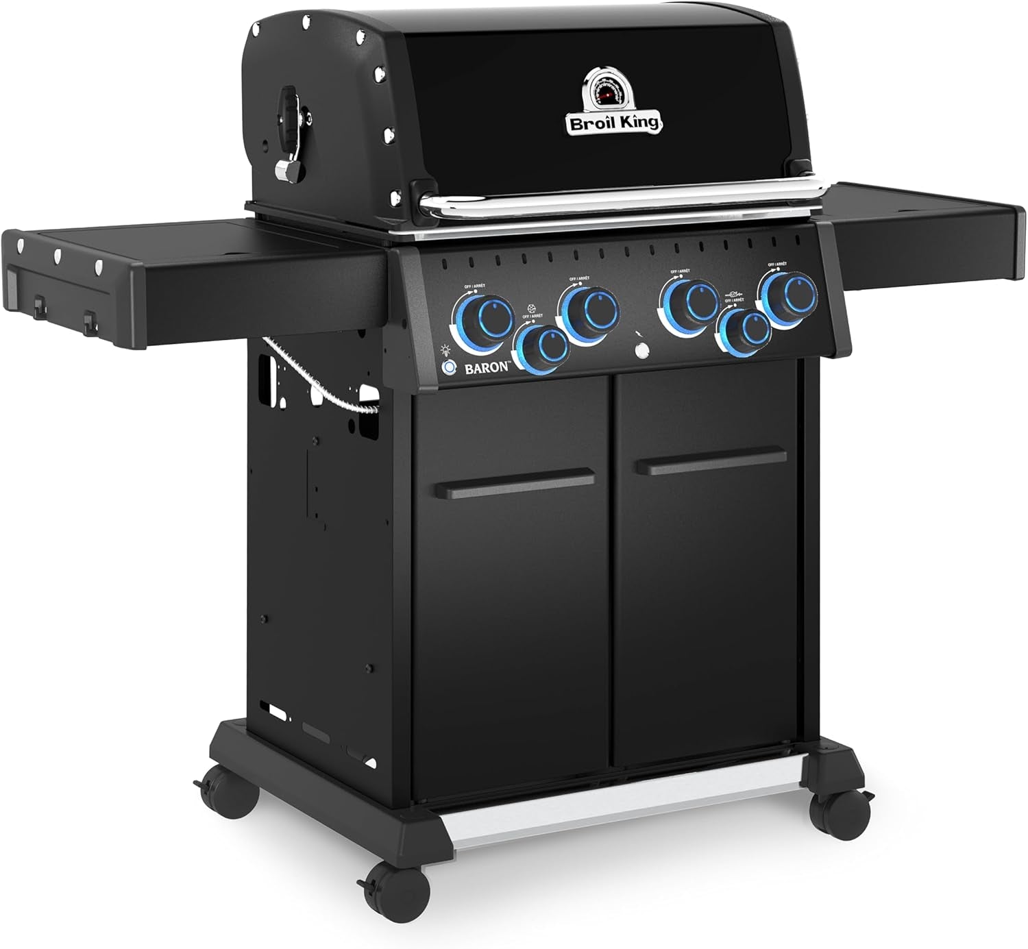 674117 Baron 420 Pro Shadow 4-Burner Pellet Ready Natural Gas Grill in Black