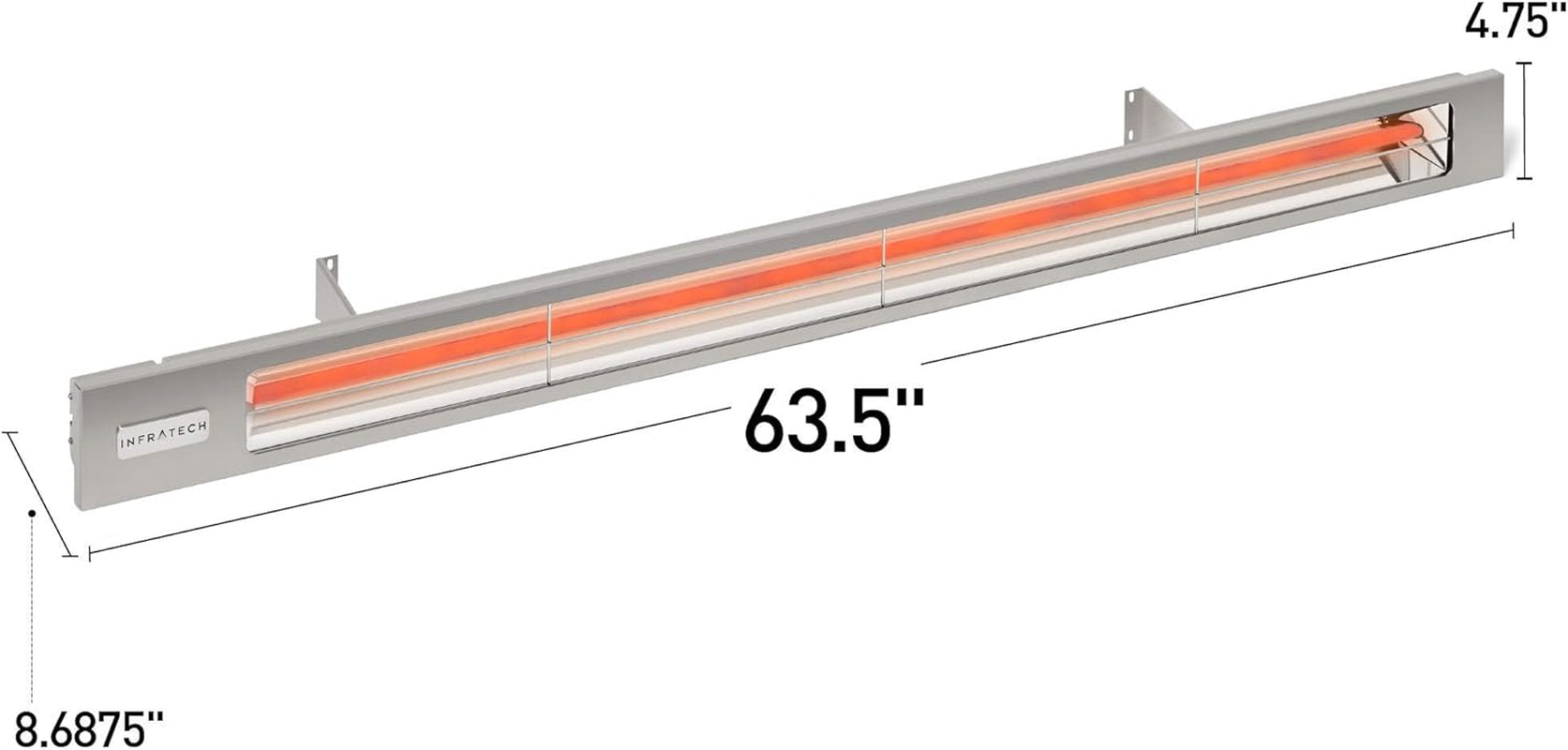SL Series Slimline Single Element Anodized Aluminum 63.5" 4000W Matte Black Outdoor Heater