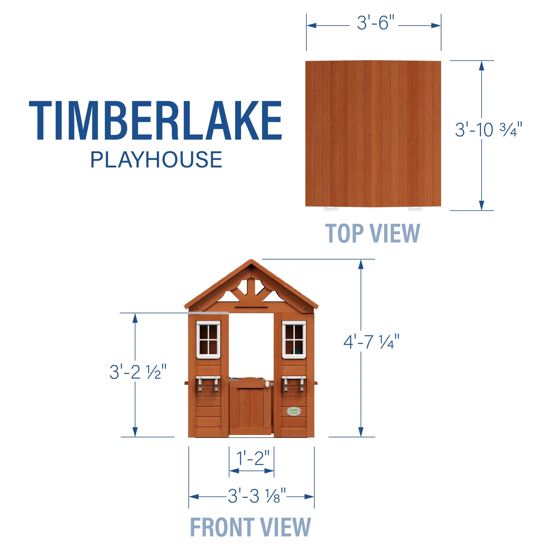 Timberlake Cedar Wooden Kids Playhouse, Play Kitchen, Snack Bar Window