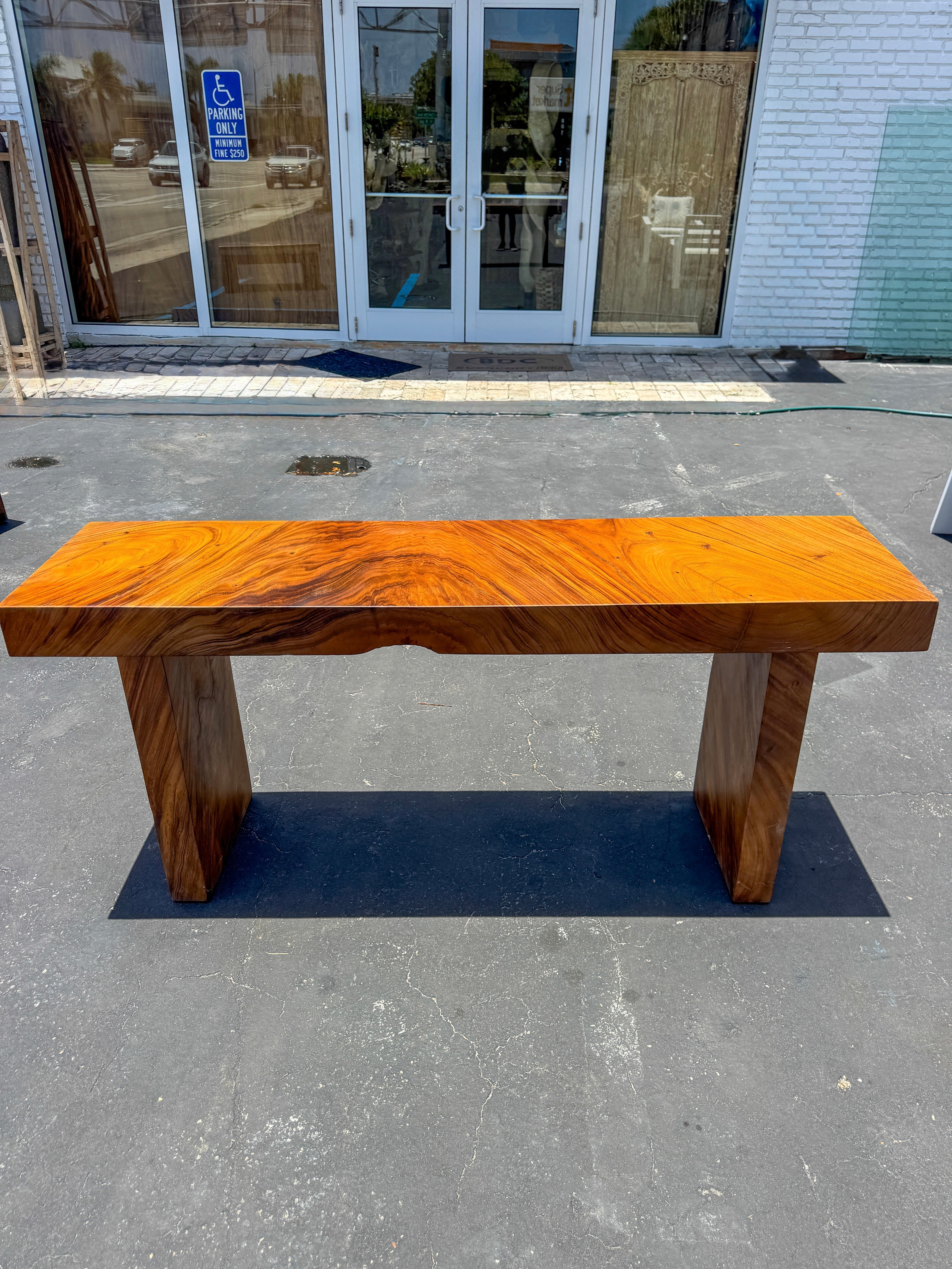 The Broward Design Center Suar Live-Edge Slab Console Table – 71"