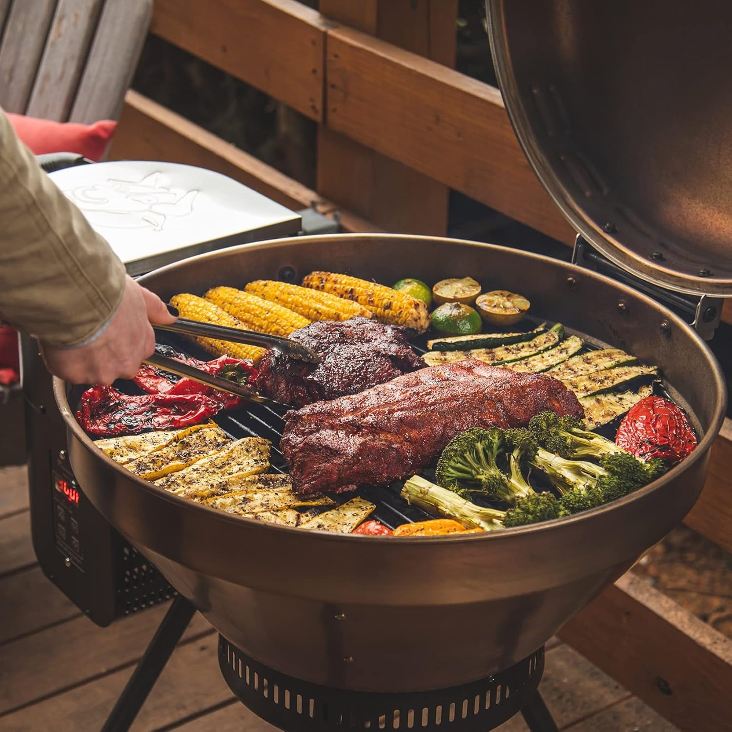 Pellet Grill RT-B380 Bullseye, BBQ, Outdoor, and Electric Pellet Smoker Grill, Electric Smokers, Uses 100% Wood Pellets for Ribs, Brisket, Chicken, Sear, Smoke