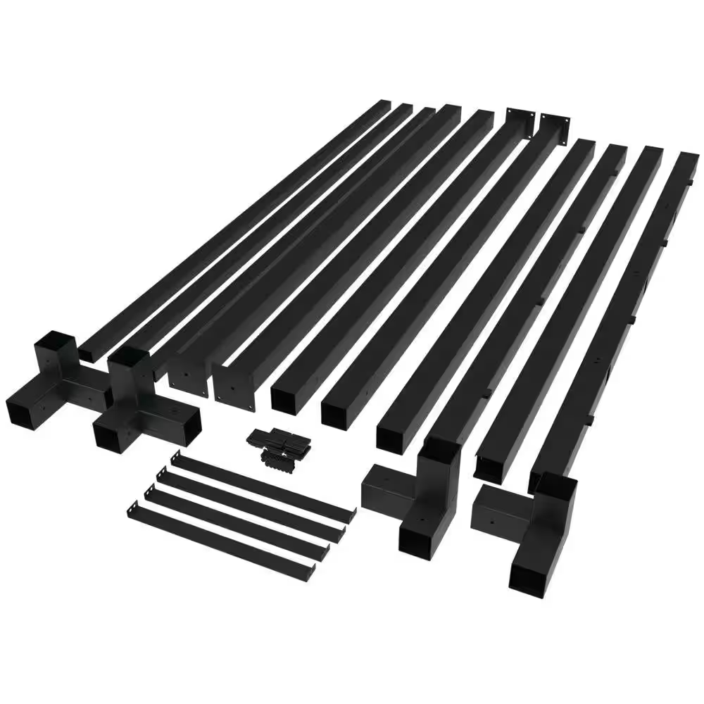 Barrette Outdoor Living 8' x 8' Matte Black Aluminum Pergola – Modern Outdoor Shade Structure