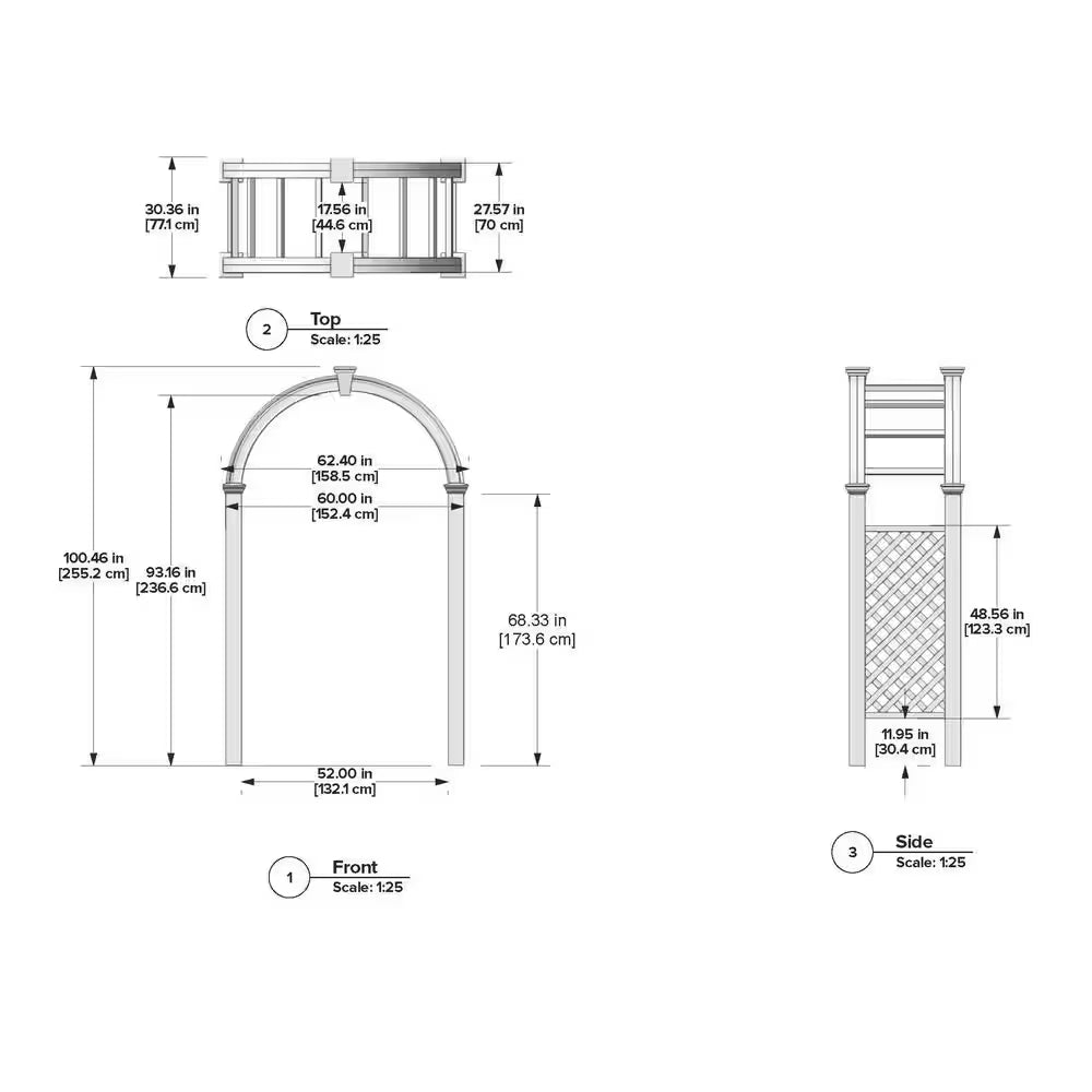 Nantucket Legacy 60 In. L X 100 In. H White Vinyl Arbor