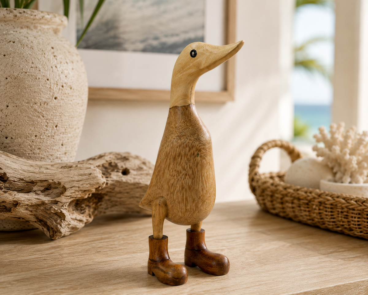 Broward Design Bali Hand-Carved Bamboo Duck Sculpture