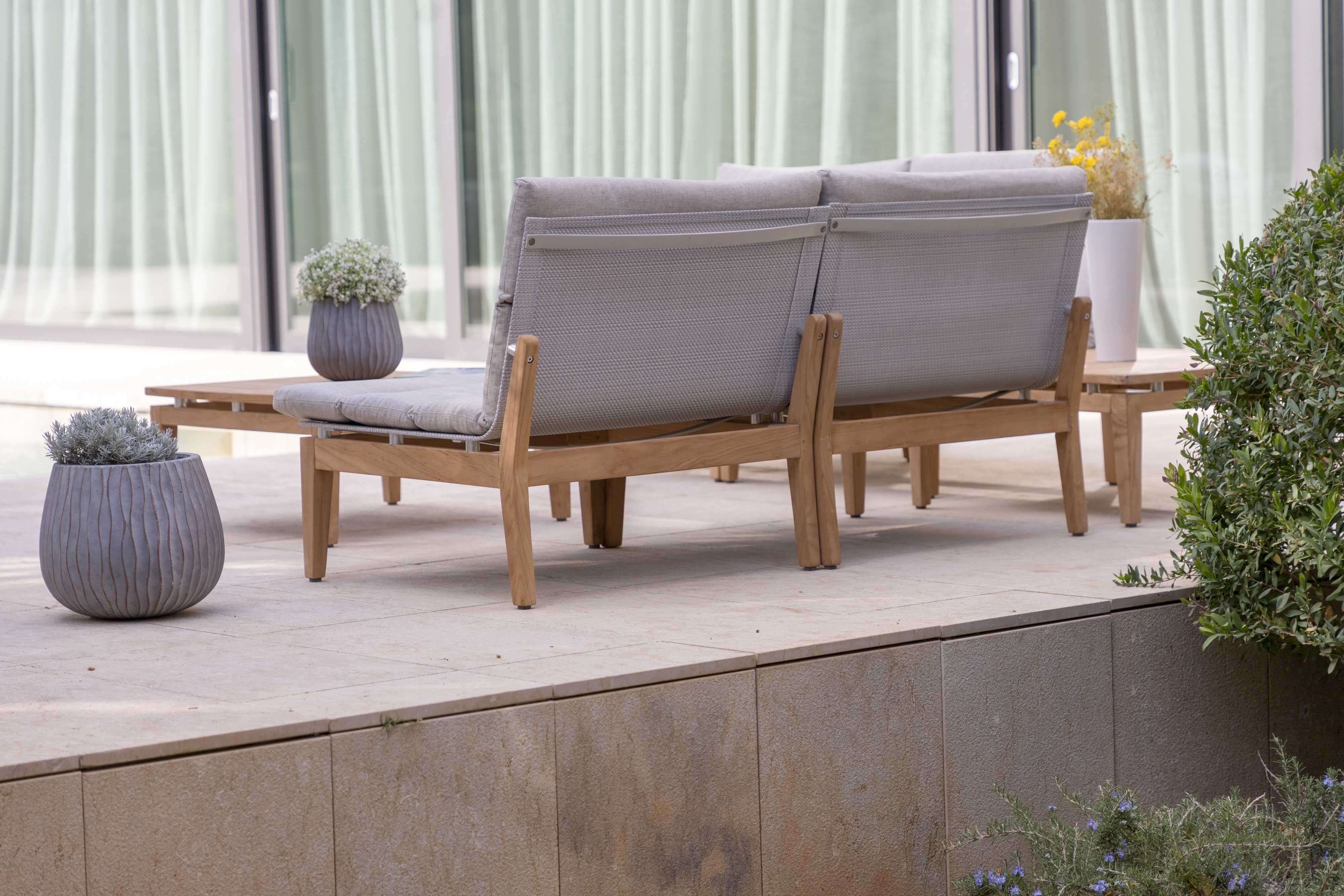 LifestyleGarden Arno Teak 3-Piece Modular Outdoor Bistro Set – Light