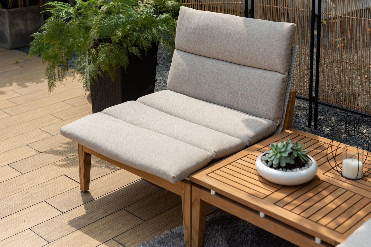 LifestyleGarden Arno Teak 3-Piece Modular Outdoor Bistro Set – Light