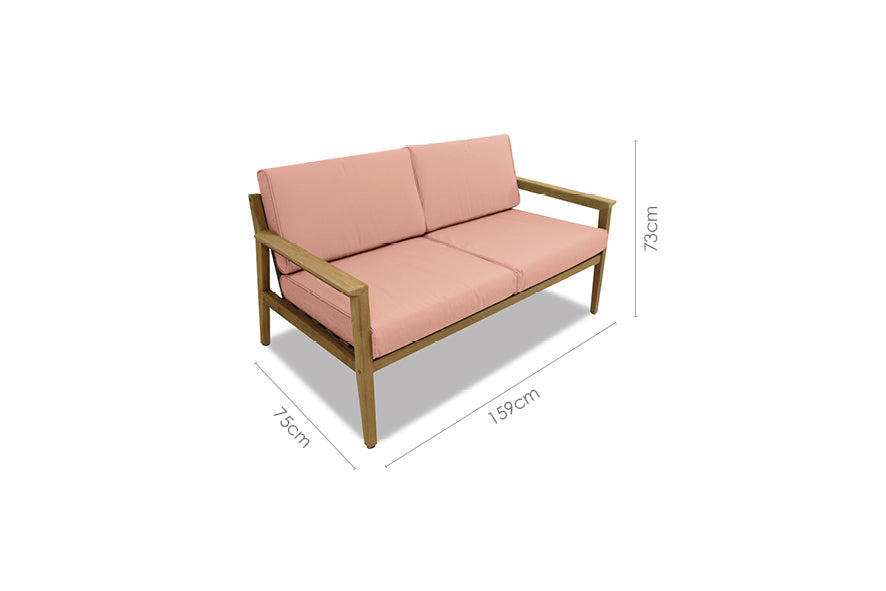 LifestyleGarden Agate Teak 2-Seater Outdoor Sofa