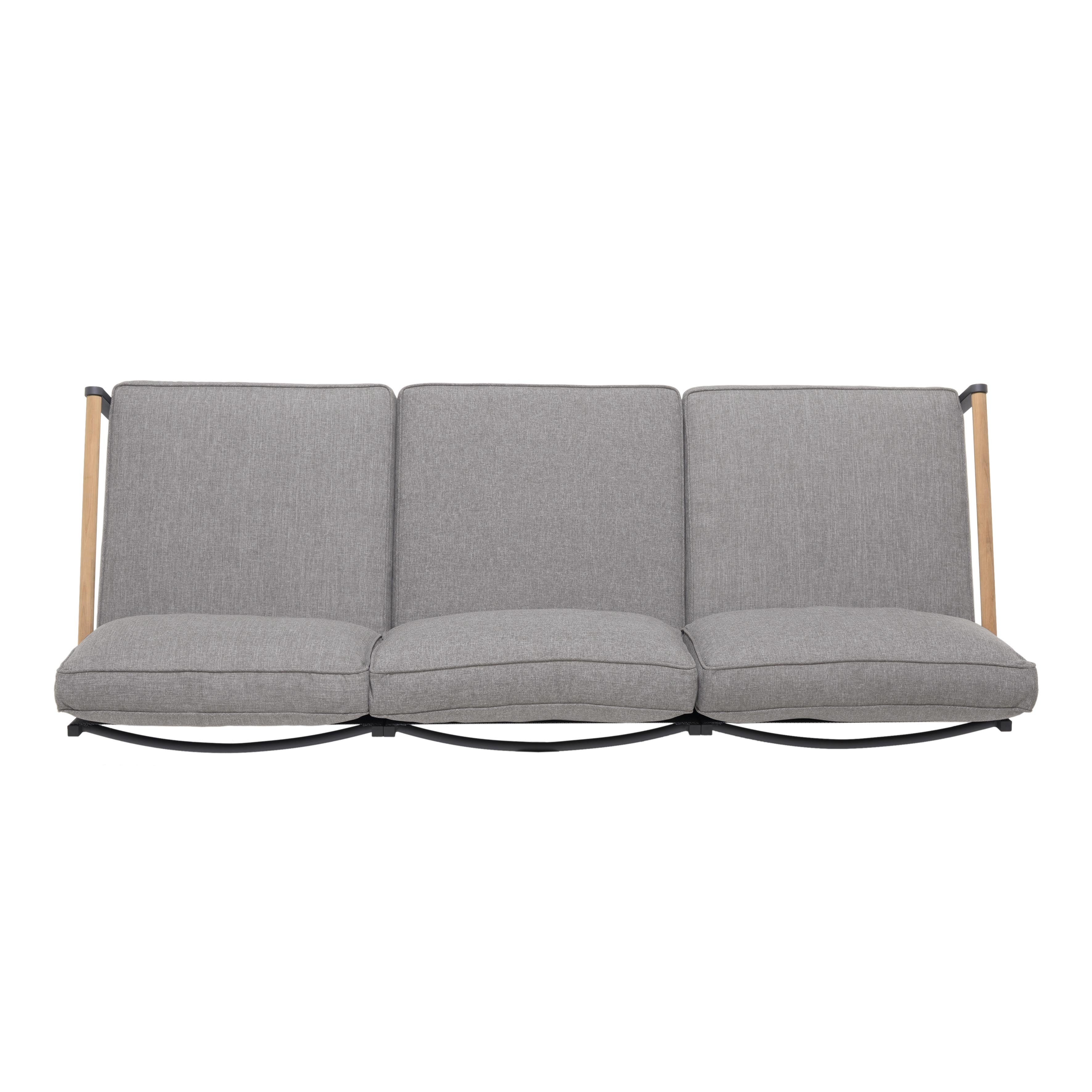 LifestyleGarden Amber Teak & Aluminum 3-Seater Outdoor Sofa