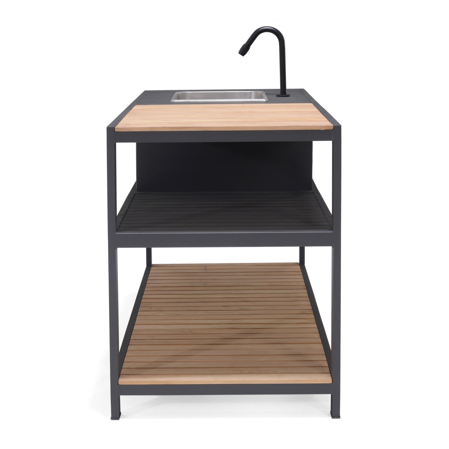 LifestyleGarden Amber Outdoor Kitchen with Teak, Sink & Tap