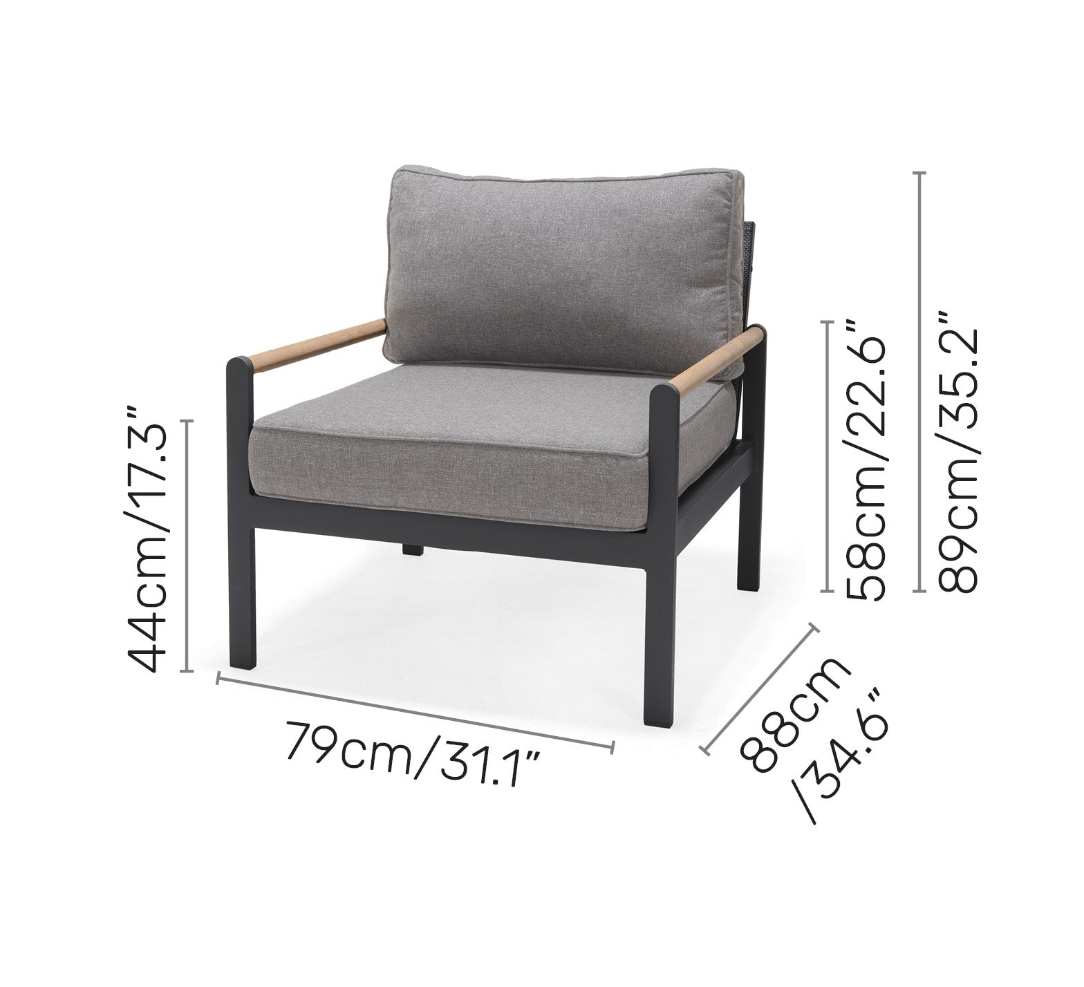 LifestyleGarden Amber 3-Piece Outdoor Sectional & Coffee Table Set — Seats 7