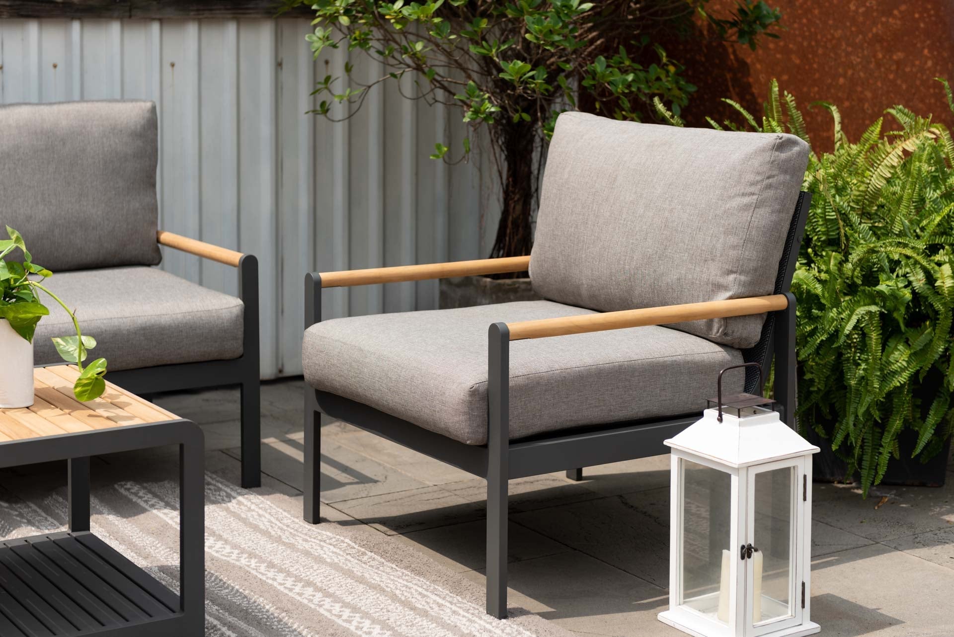 LifestyleGarden Amber 3-Piece Outdoor Sectional & Coffee Table Set — Seats 7