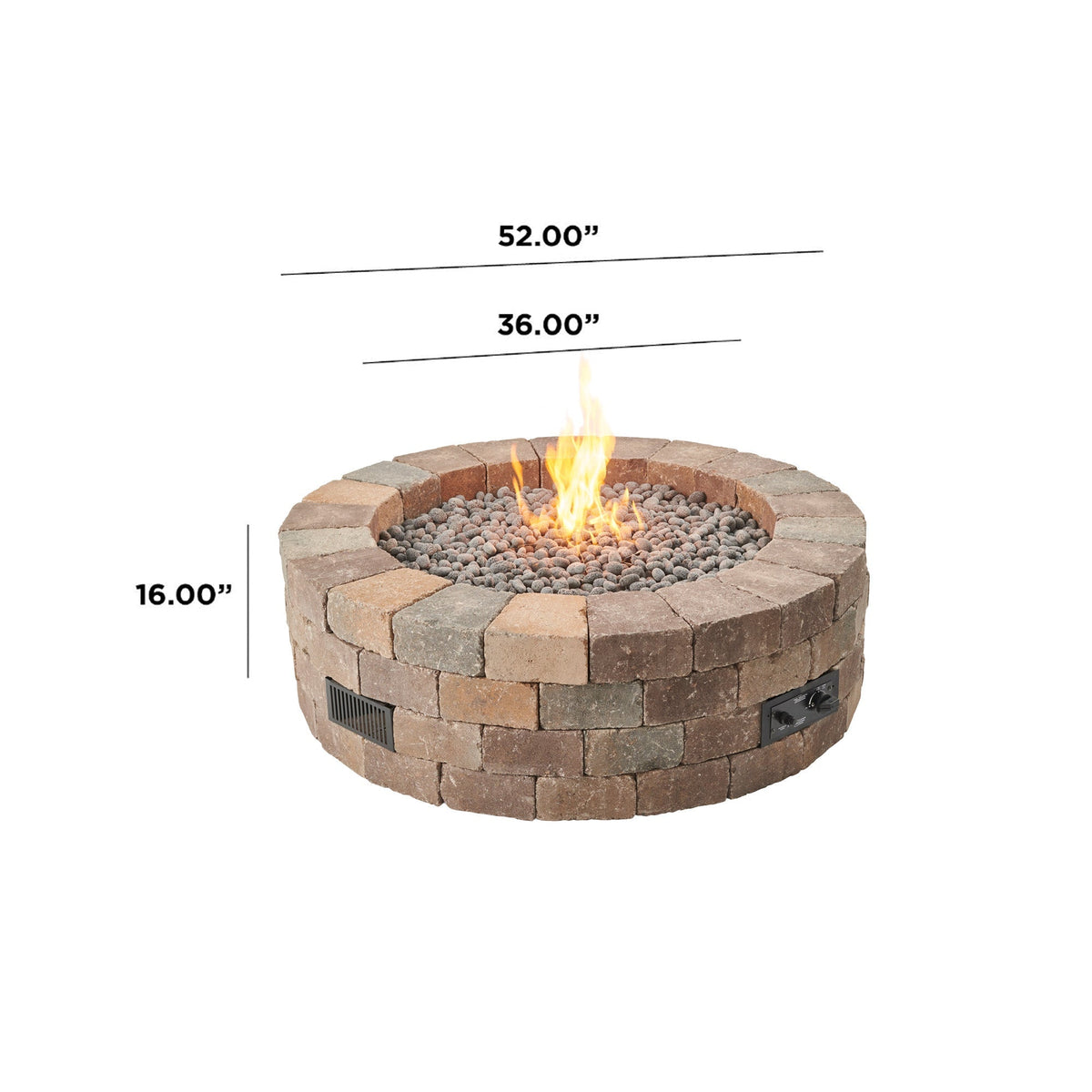 Bronson Block Round Gas Fire Pit Kit by Designing Backyards