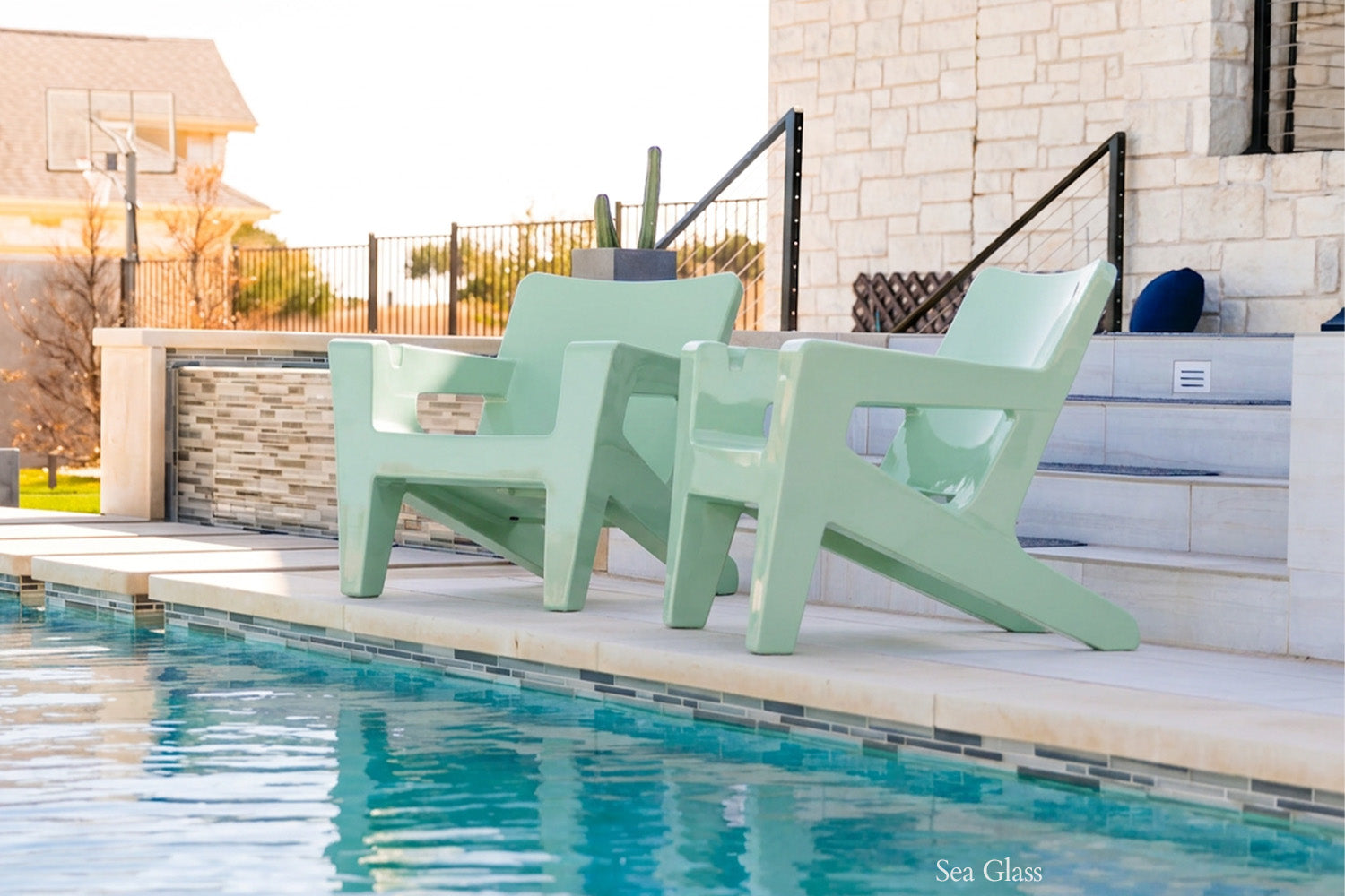Tupelo Goods Bask Modern Adirondack Lounge Chair – In-Pool & Outdoor Chair