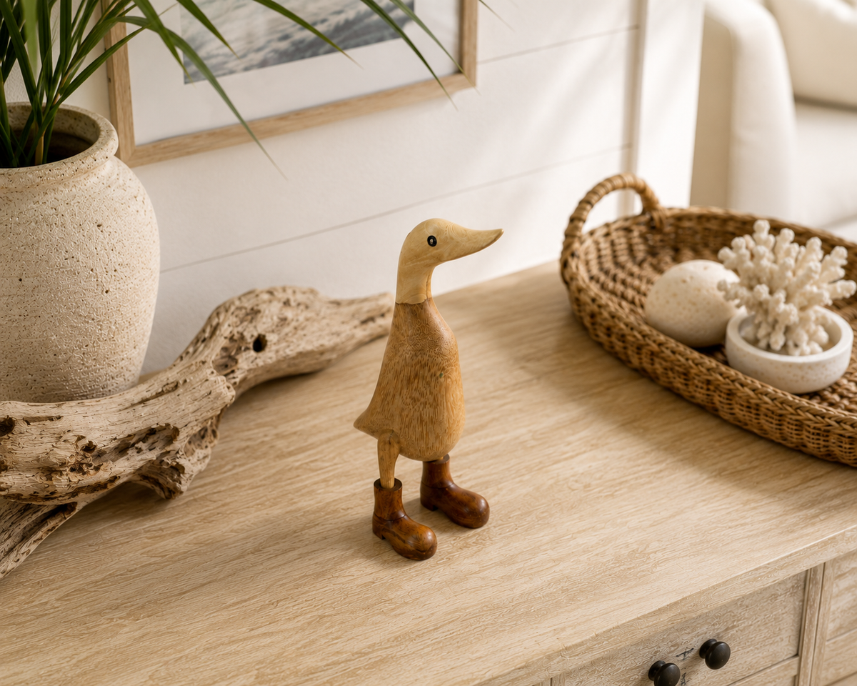 Broward Design Bali Hand-Carved Bamboo Duck Sculpture