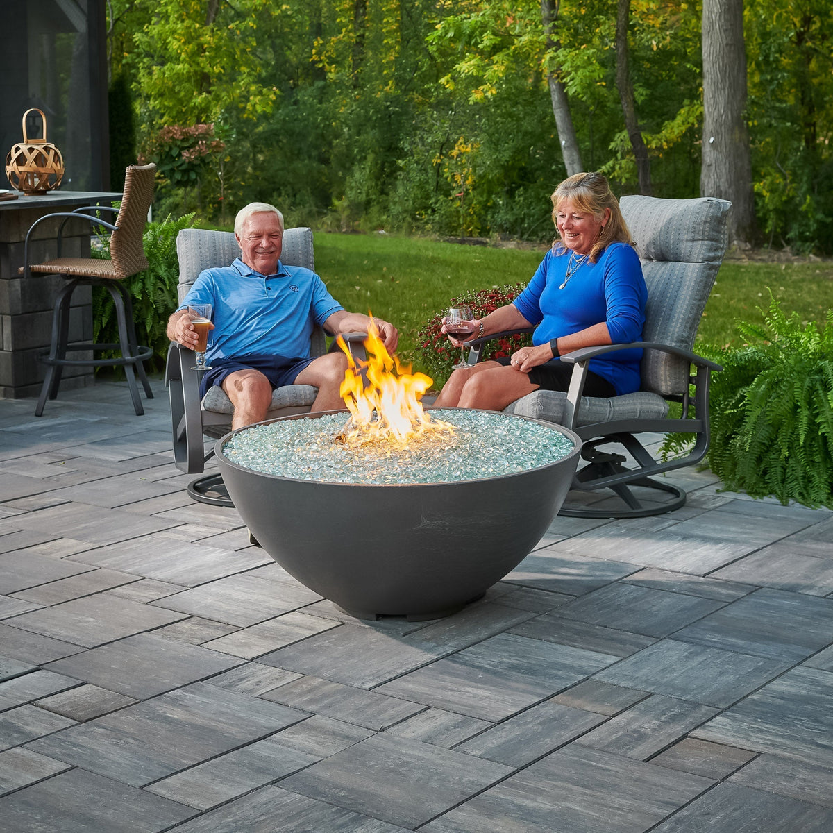 Cove Edge 42" Concrete Gas Fire Pit Bowl by Designing Backyards