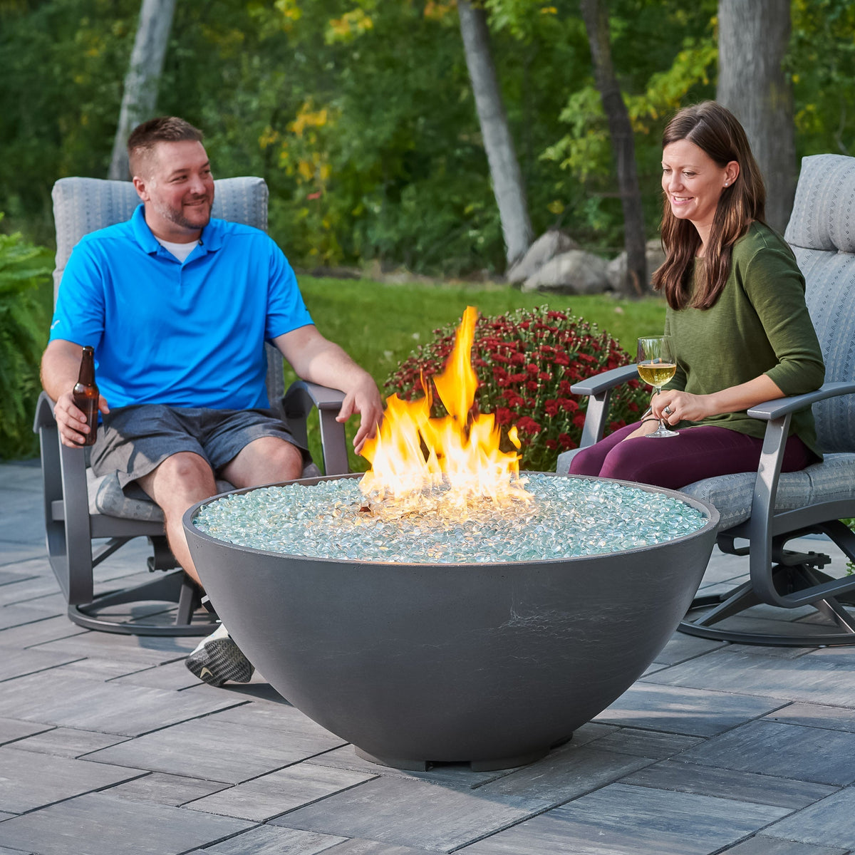 Cove Edge 42" Concrete Gas Fire Pit Bowl by Designing Backyards