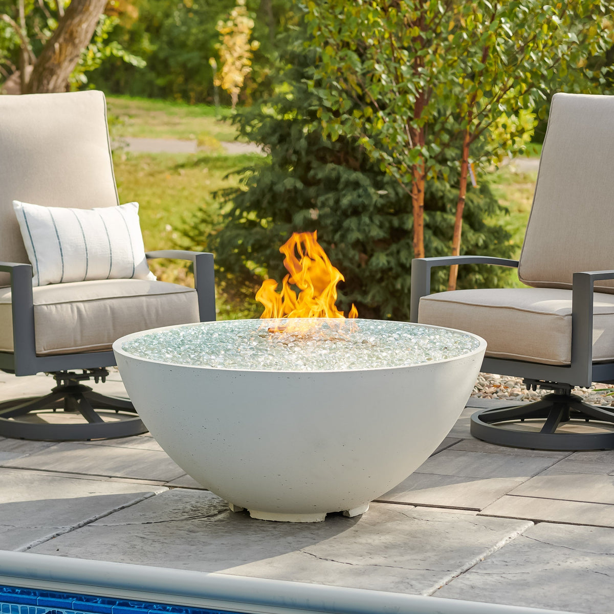 Cove Edge 42" Concrete Gas Fire Pit Bowl by Designing Backyards