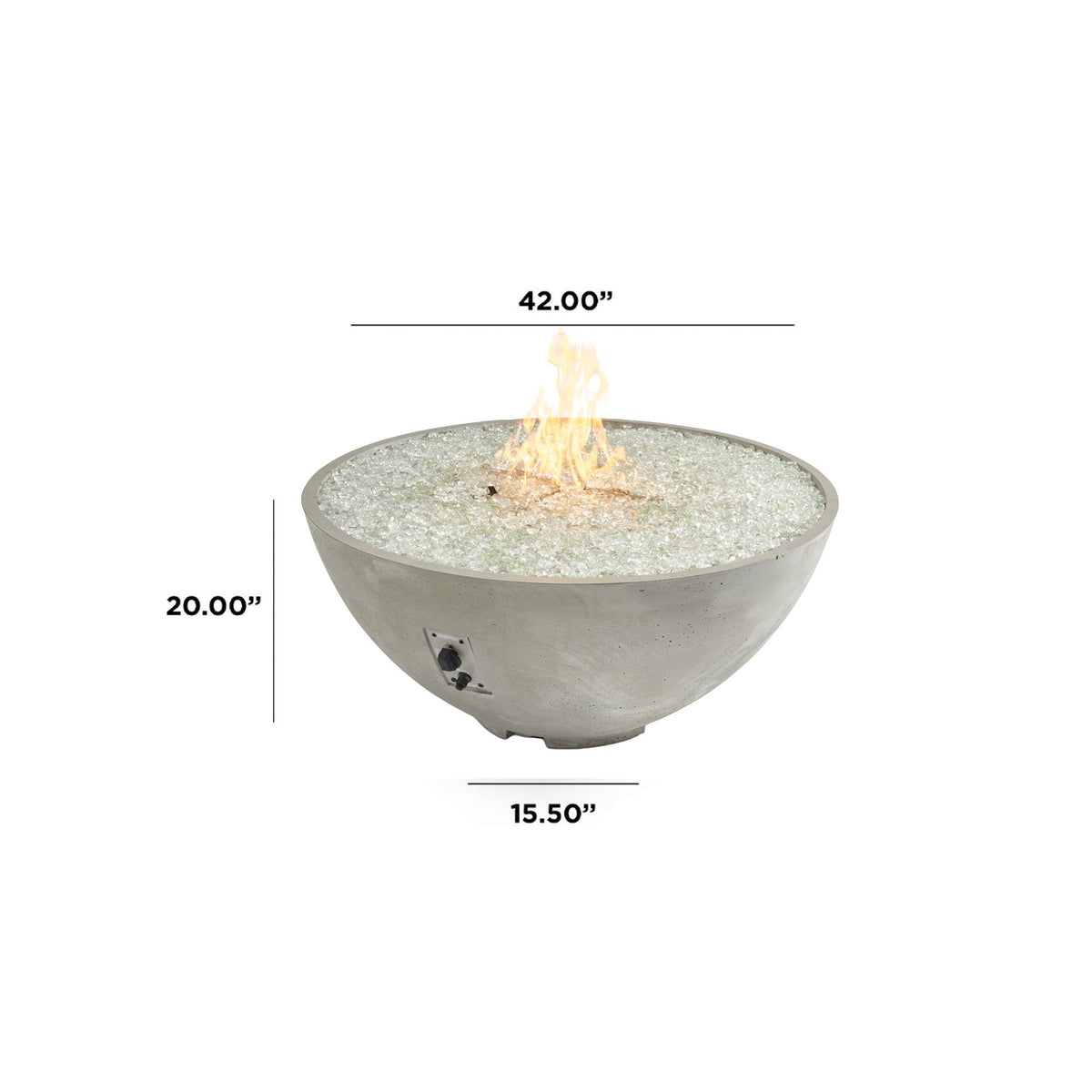 Cove Edge 42" Concrete Gas Fire Pit Bowl by Designing Backyards