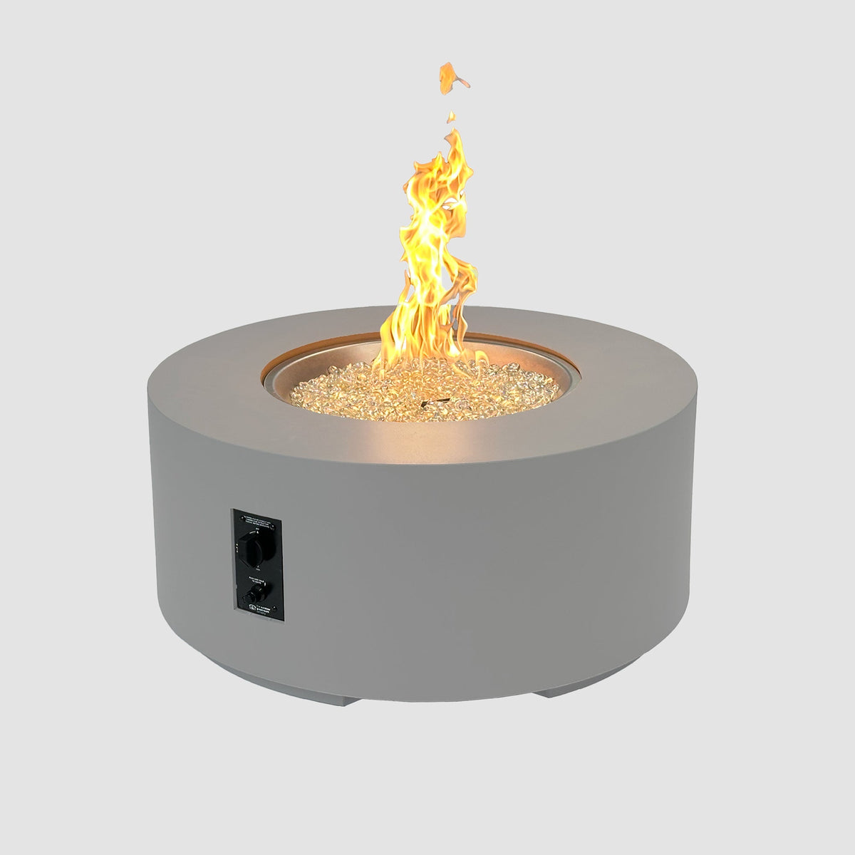 Outdoor GreatRoom Cove Round Concrete Gas Fire Pit Table | 36"–72"