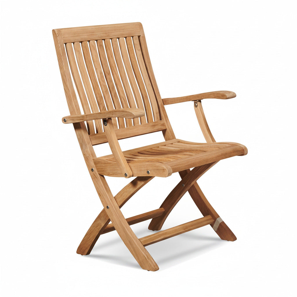 Cambridge Casual Weatherly Solid Teak Folding Outdoor Deck Chair