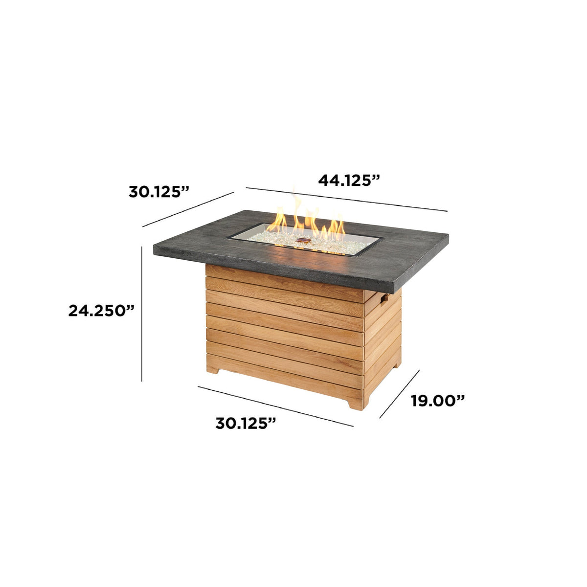 Outdoor GreatRoom Darien 42" Rectangular Gas Fire Pit Table