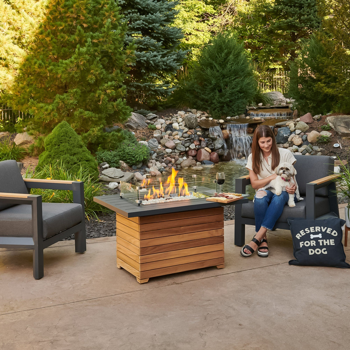 Outdoor GreatRoom Darien 42" Rectangular Gas Fire Pit Table