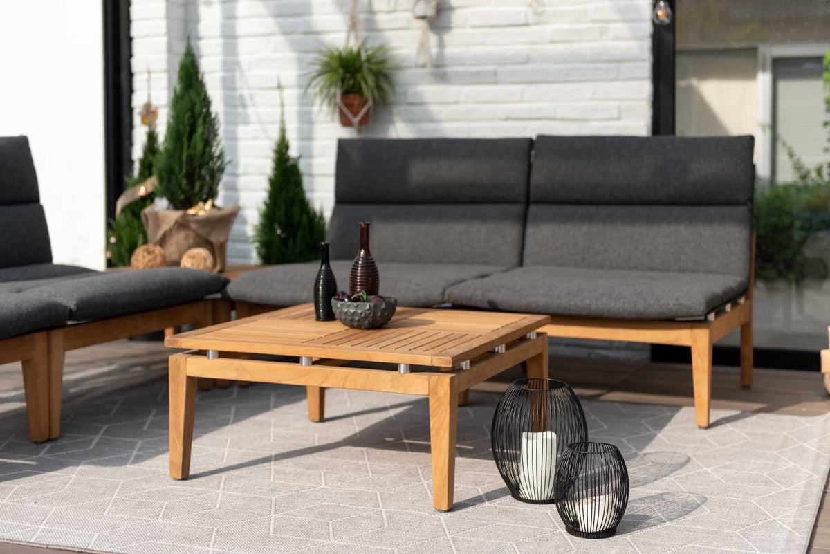 LifestyleGarden Arno Teak 6-Piece Modular Corner Sofa Set – Dark