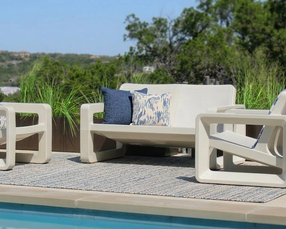 Tupelo Goods Deck Modern Outdoor Loveseat – In-Pool &amp; Patio Seating
