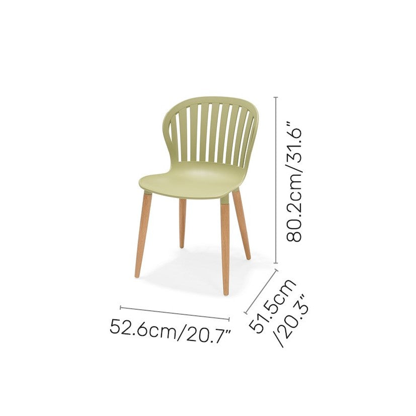 LifestyleGarden Nassau Social Plastic® Side Chairs with FSC Eucalyptus Legs – 2 Piece