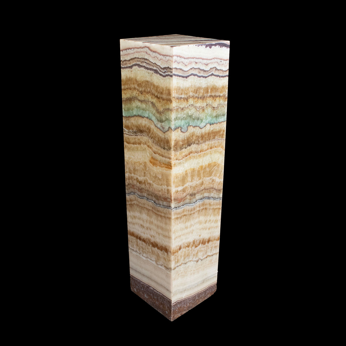 Rare Earth Gallery Aqua Onyx Square Pedestal Luminary