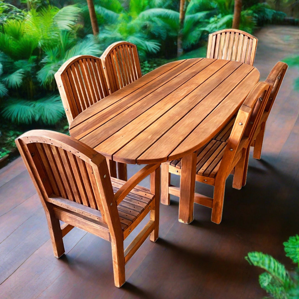 Best Redwood Farmhouse Oval Redwood Dining Table