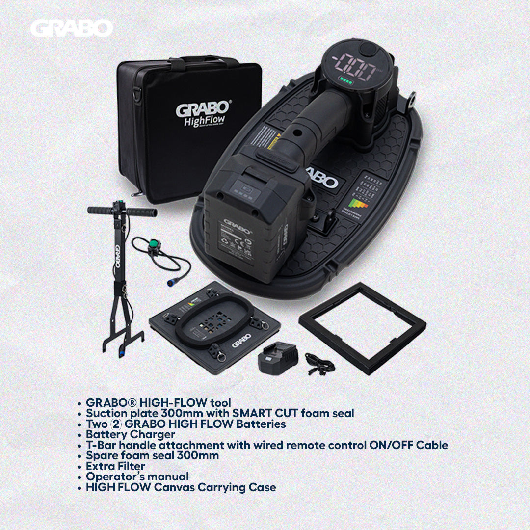 GRABO HighFlow Cordless Vacuum Lifter for Porous Pavers | 150 lb Standard Kit