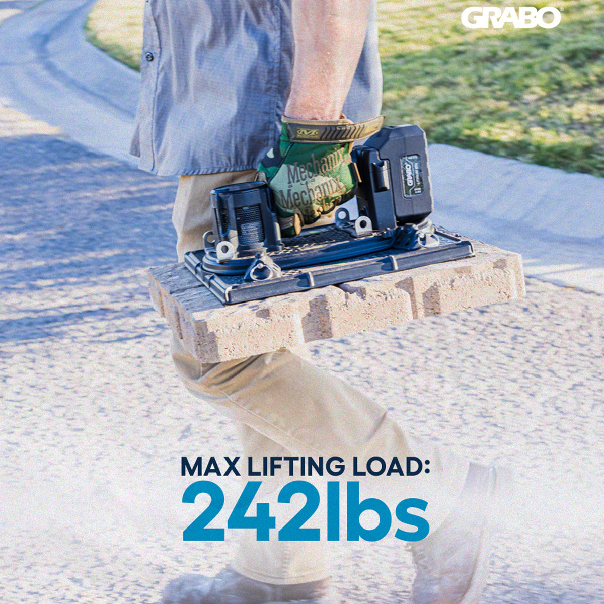 GRABO HighFlow Cordless Vacuum Lifter for Porous Pavers | 150 lb Standard Kit