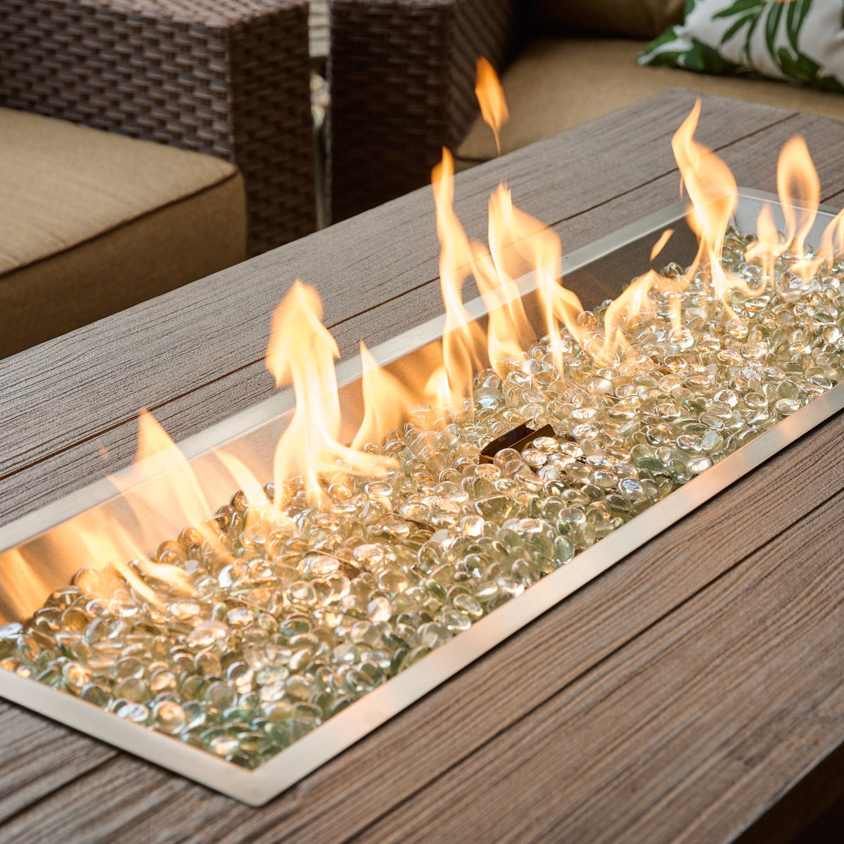 The Outdoor GreatRoom Company Havenwood 62-Inch Linear Gas Fire Pit Table