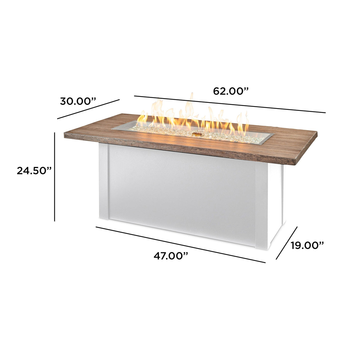 The Outdoor GreatRoom Company Havenwood 62-Inch Linear Gas Fire Pit Table