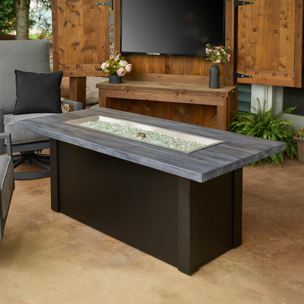 The Outdoor GreatRoom Company Havenwood 62-Inch Linear Gas Fire Pit Table