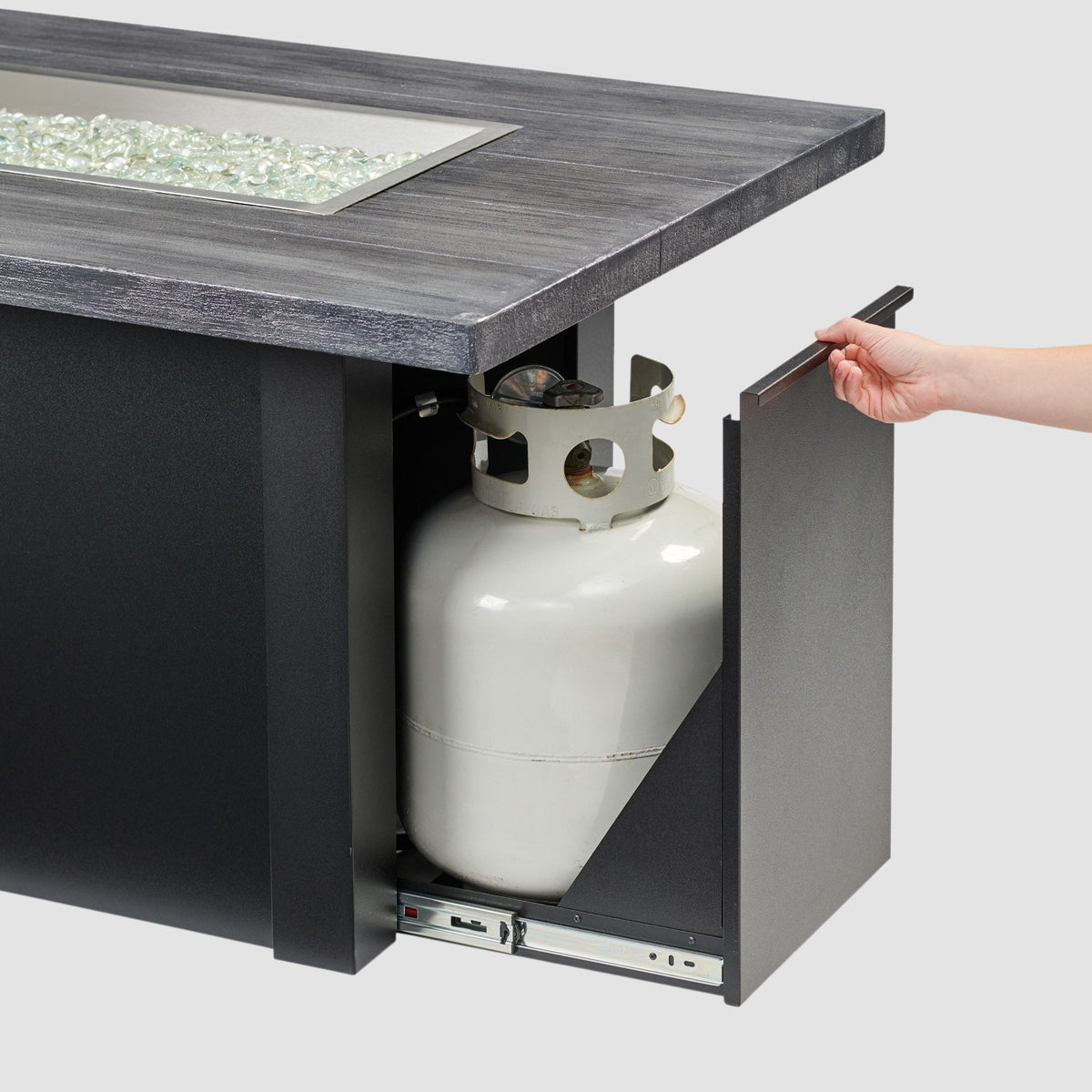 The Outdoor GreatRoom Company Havenwood 62-Inch Linear Gas Fire Pit Table