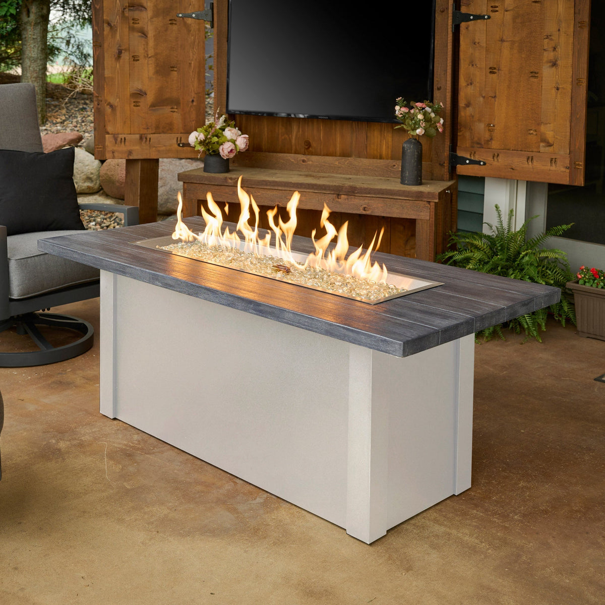 The Outdoor GreatRoom Company Havenwood 62-Inch Linear Gas Fire Pit Table