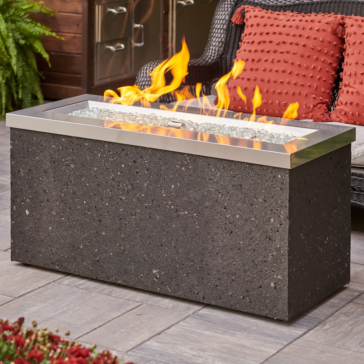 Outdoor GreatRoom Key Largo Linear Gas Fire Pit Table